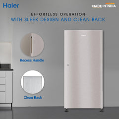 Haier 215 Litres 3 Star Direct Cool Single Door Refrigerator with Stabilizer Free Operation (HED223TSP, Inox Steel)