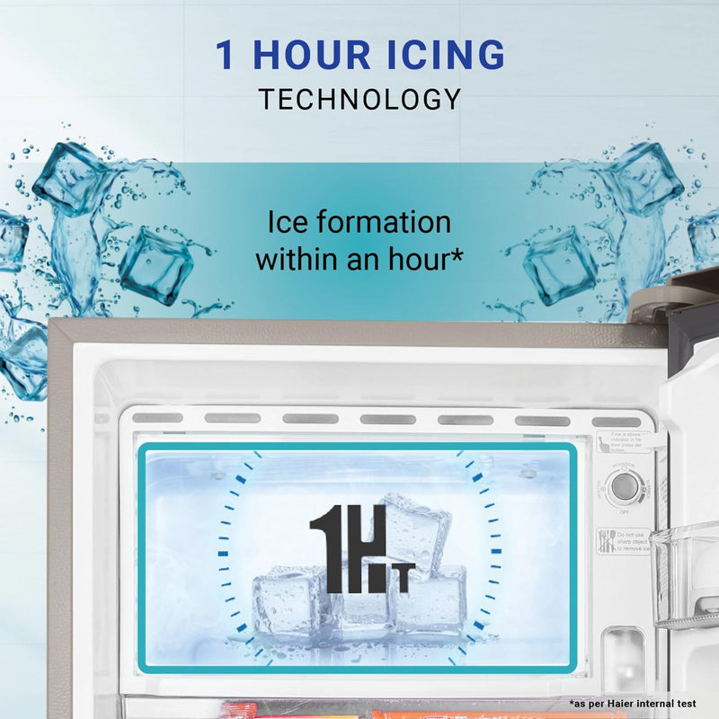 Haier 215 Litres 3 Star Direct Cool Single Door Refrigerator with Stabilizer Free Operation (HED223TSP, Inox Steel)