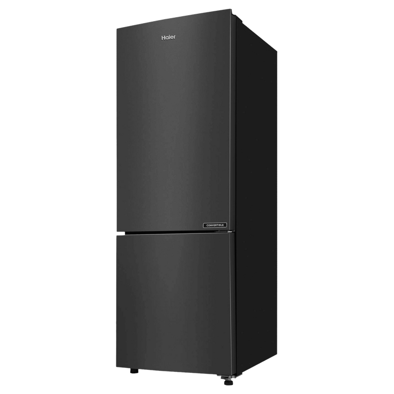 Haier 237 Litres 3 Star Frost Free Double Door Bottom Mount Convertible Refrigerator with Twin Inverter Technology (HEB243GBP, Black)