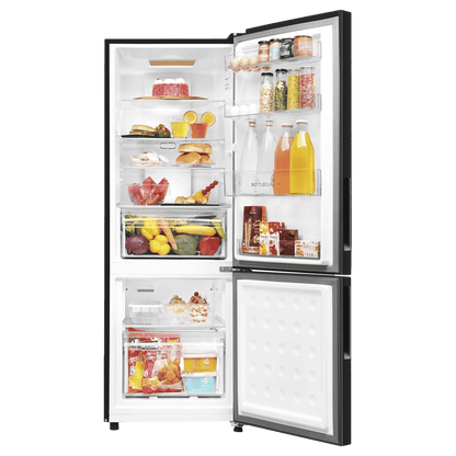 Haier 237 Litres 3 Star Frost Free Double Door Bottom Mount Convertible Refrigerator with Twin Inverter Technology (HEB243GBP, Black)