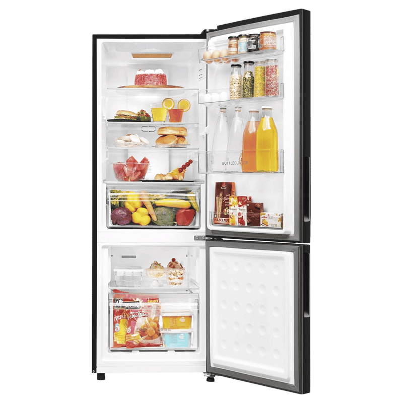Haier 237 Litres 3 Star Frost Free Double Door Bottom Mount Convertible Refrigerator with Twin Inverter Technology (HEB243GBP, Black)