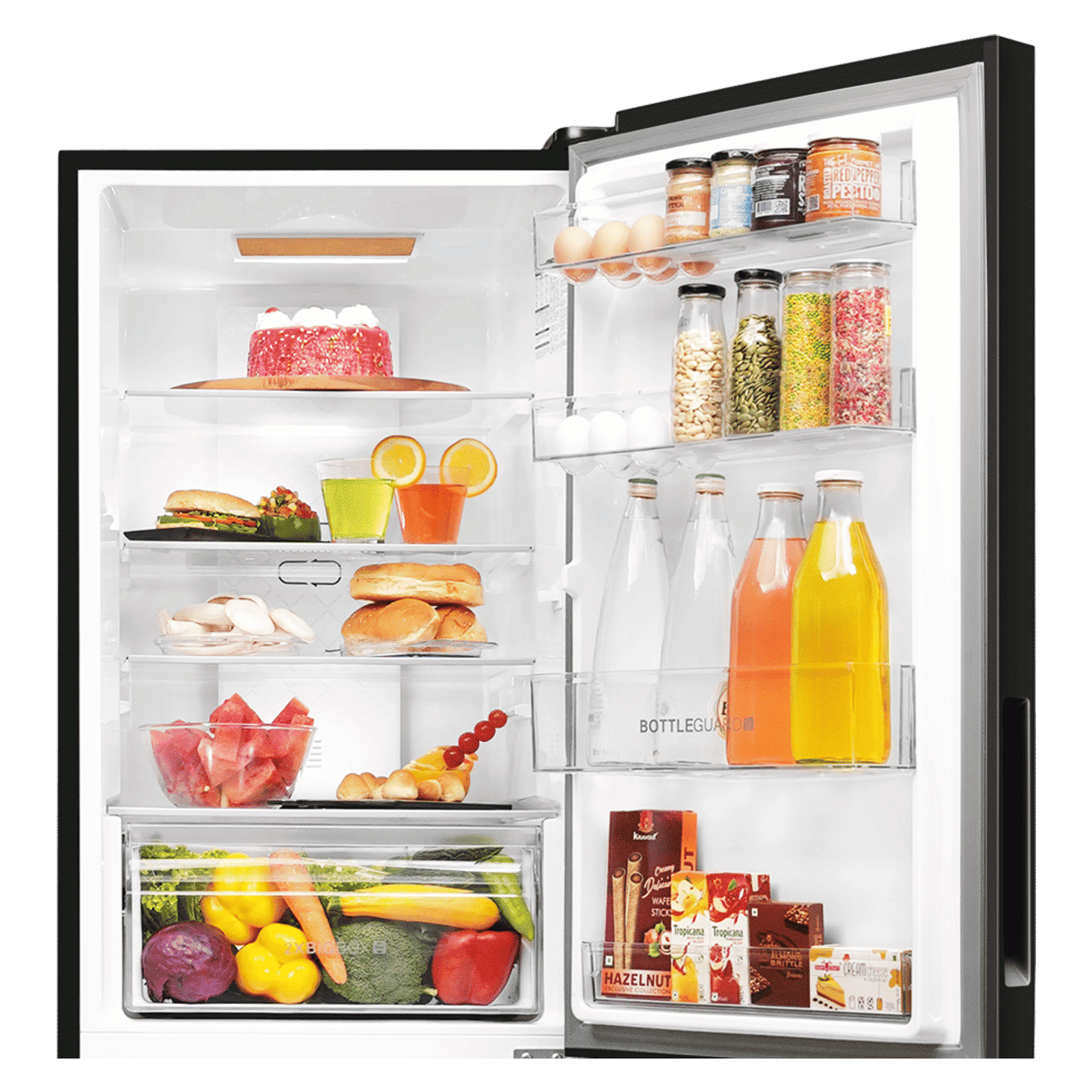 Haier 237 Litres 3 Star Frost Free Double Door Bottom Mount Convertible Refrigerator with Twin Inverter Technology (HEB243GBP, Black)