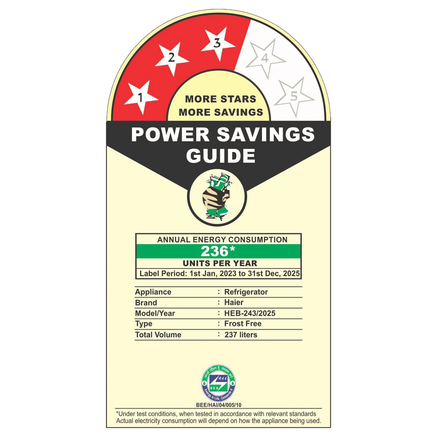 Haier 237 Litres 3 Star Frost Free Double Door Bottom Mount Convertible Refrigerator with Twin Inverter Technology (HEB243GBP, Black)