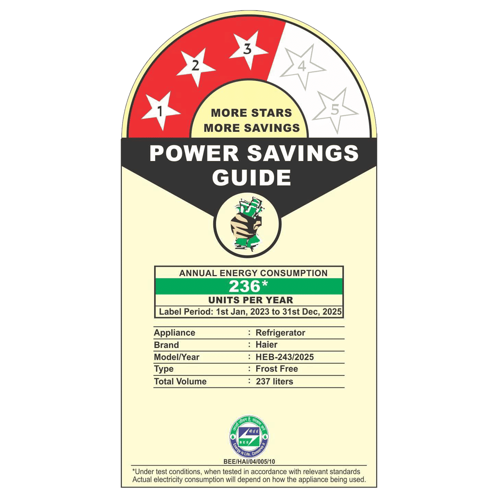 Haier 237 Litres 3 Star Frost Free Double Door Bottom Mount Convertible Refrigerator with Twin Inverter Technology (HEB243GBP, Black)