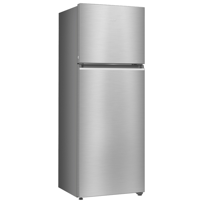 Haier 328 Litres 3 Star Frost Free Double Door Refrigerator with Fan Motor Technology (HEF333TSP, Inox Steel)