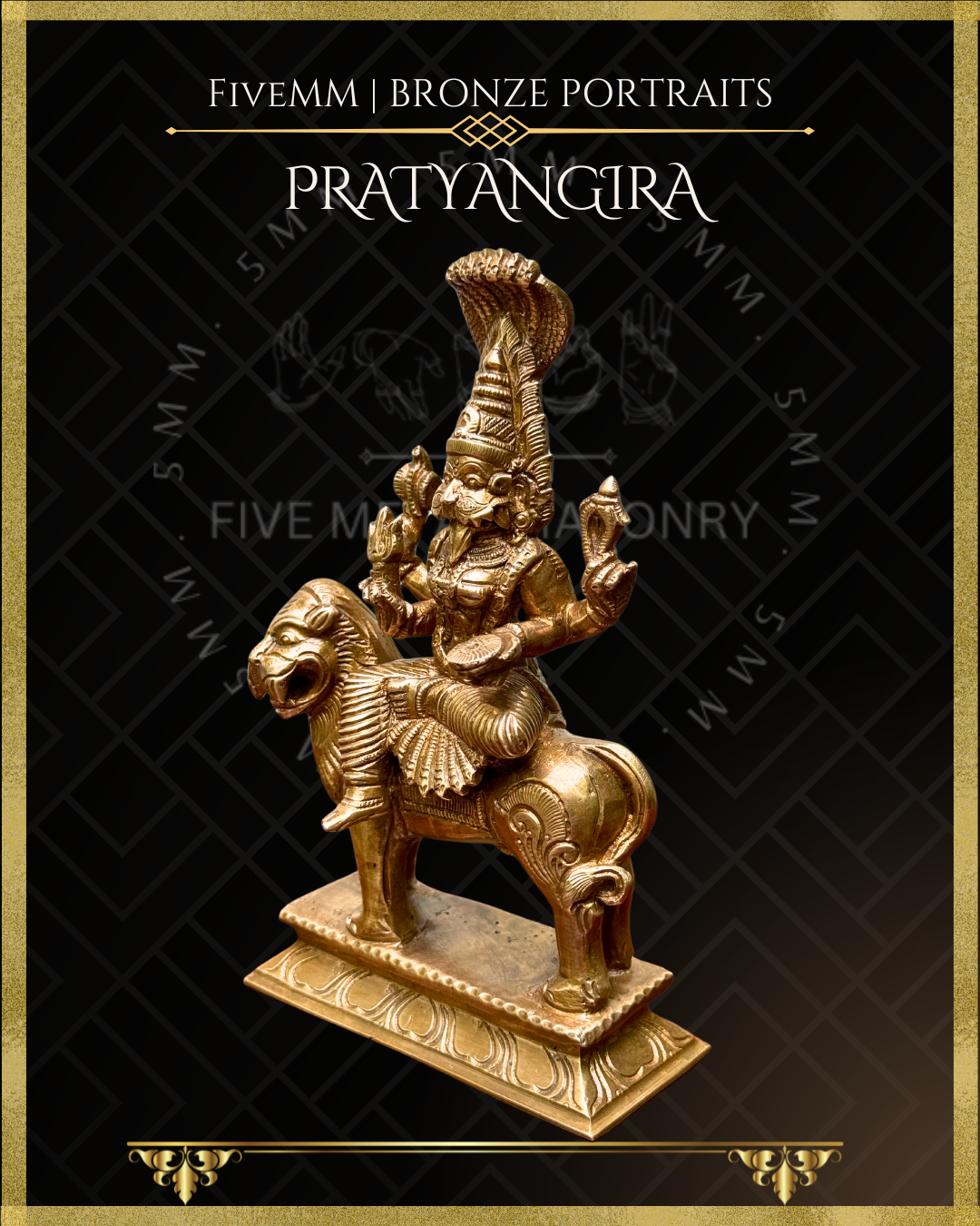Pratyangira Panchaloha Bronze Icon - 7"