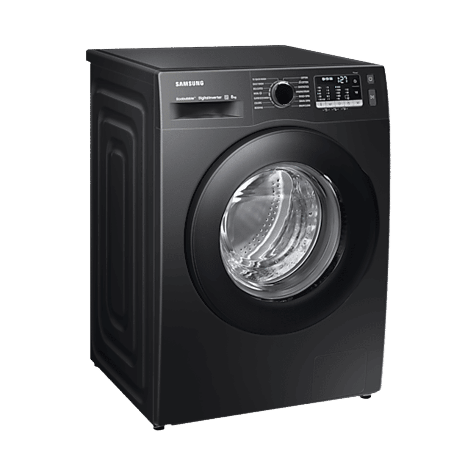 SAMSUNG 8 kg 5 Star Inverter Fully Automatic Front Load Washing Machine (WW80TA046AB1TL, Hygiene Steam, Diamond Drum, Black)