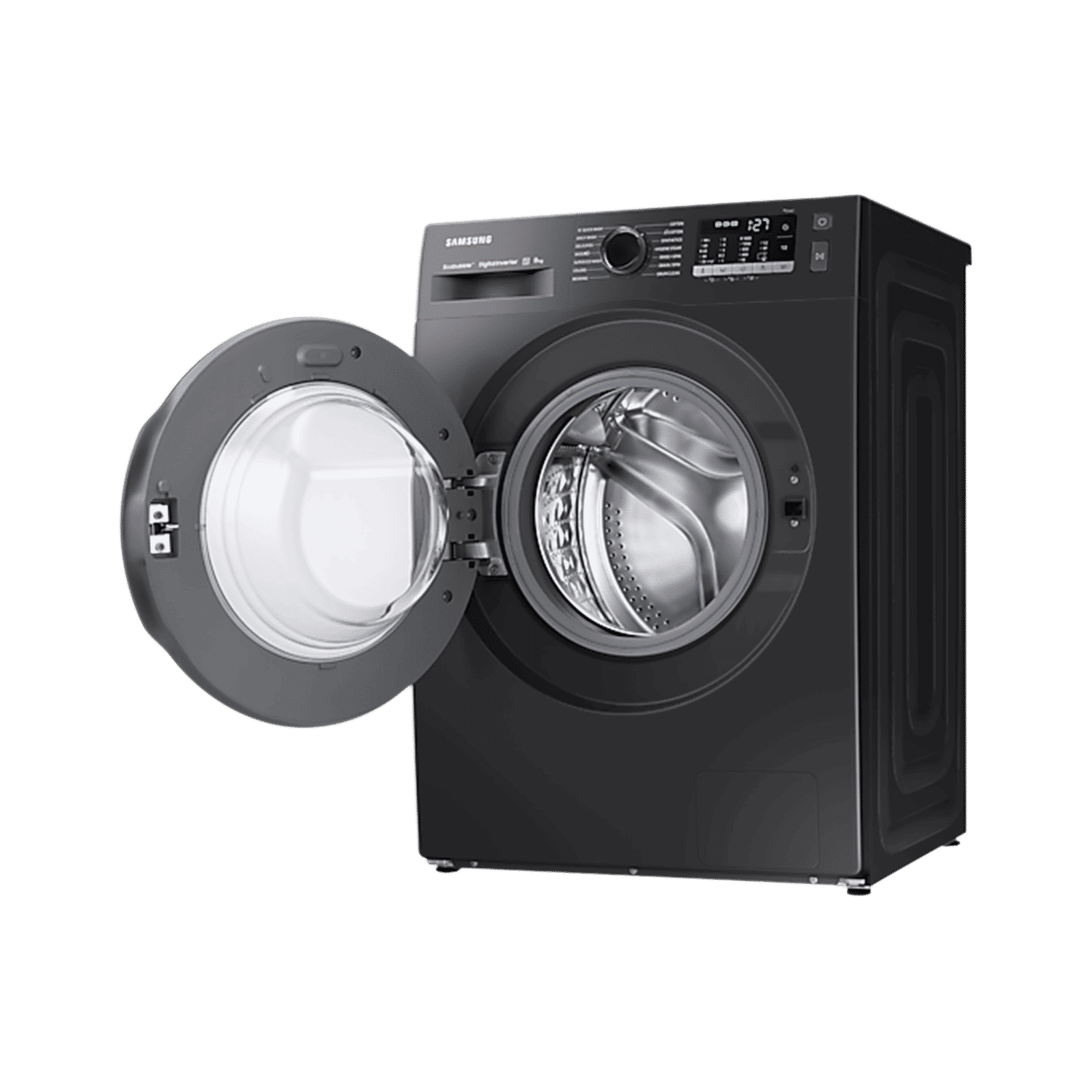 SAMSUNG 8 kg 5 Star Inverter Fully Automatic Front Load Washing Machine (WW80TA046AB1TL, Hygiene Steam, Diamond Drum, Black)