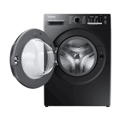 SAMSUNG 8 kg 5 Star Inverter Fully Automatic Front Load Washing Machine (WW80TA046AB1TL, Hygiene Steam, Diamond Drum, Black)