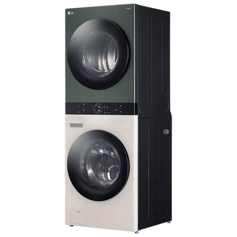 LG WashTower 13 kg/10 kg Fully Automatic Front Load Washer Dryer Combo (AI Direct Drive, FWT1310BG.ABGQEIL, Green and Beige)