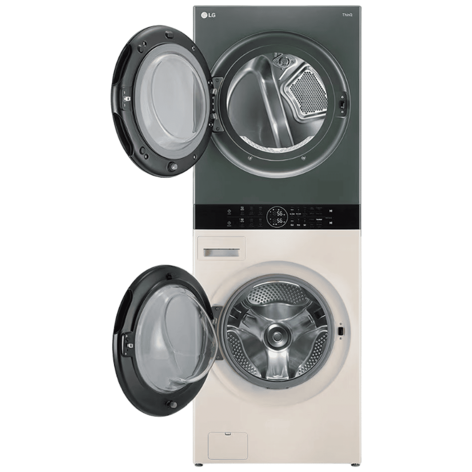 LG WashTower 13 kg/10 kg Fully Automatic Front Load Washer Dryer Combo (AI Direct Drive, FWT1310BG.ABGQEIL, Green and Beige)