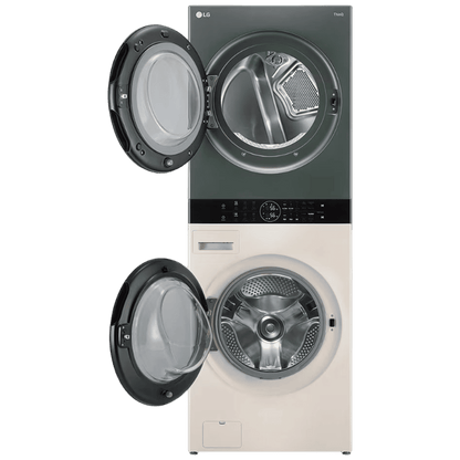LG WashTower 13 kg/10 kg Fully Automatic Front Load Washer Dryer Combo (AI Direct Drive, FWT1310BG.ABGQEIL, Green and Beige)