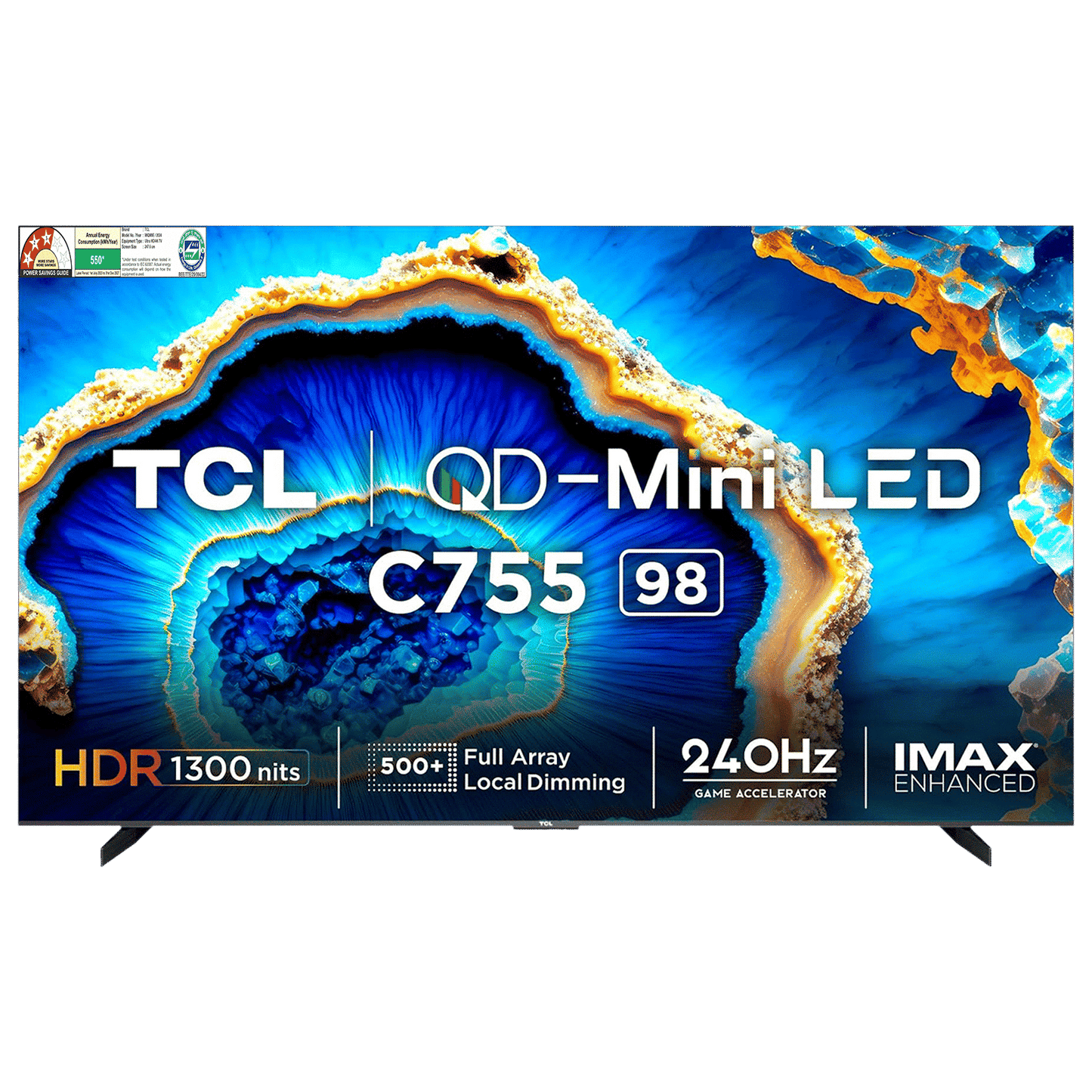 TCL C755 248.9 cm (98 inch) QD Mini LED 4K Ultra HD Smart Google TV with Dolby Vision and Dolby Atmos (2023 model)