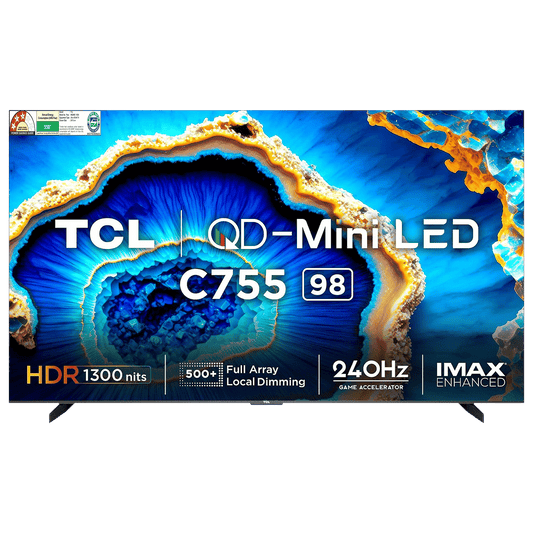 TCL C755 248.9 cm (98 inch) QD Mini LED 4K Ultra HD Smart Google TV with Dolby Vision and Dolby Atmos (2023 model)