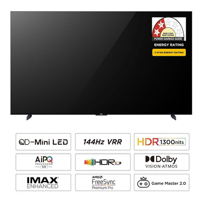 TCL C755 248.9 cm (98 inch) QD Mini LED 4K Ultra HD Smart Google TV with Dolby Vision and Dolby Atmos (2023 model)