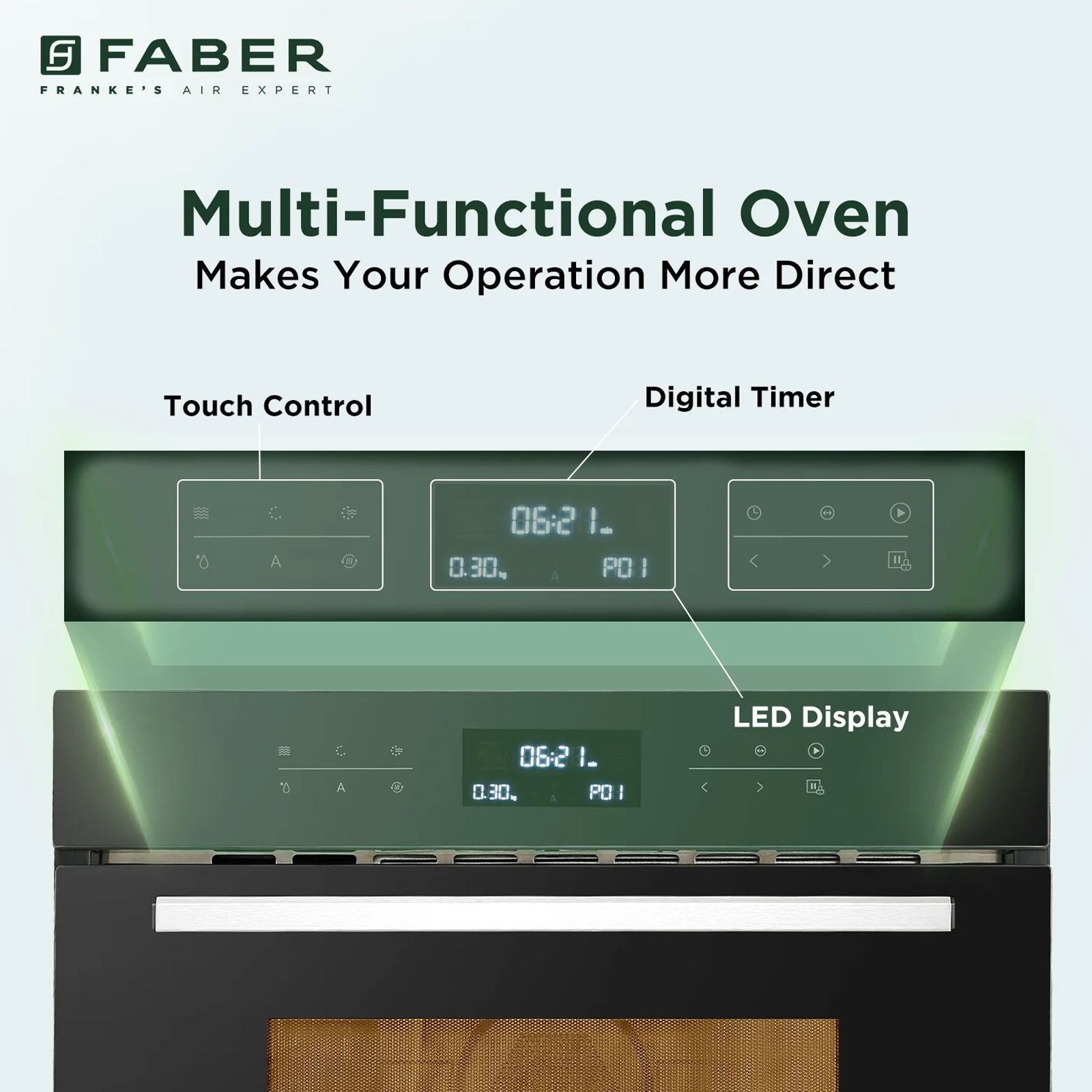 FABER FBIMWO 44L 60cm Built-in Microwave with 13 Autocook Menu (131.0617.250, Black)