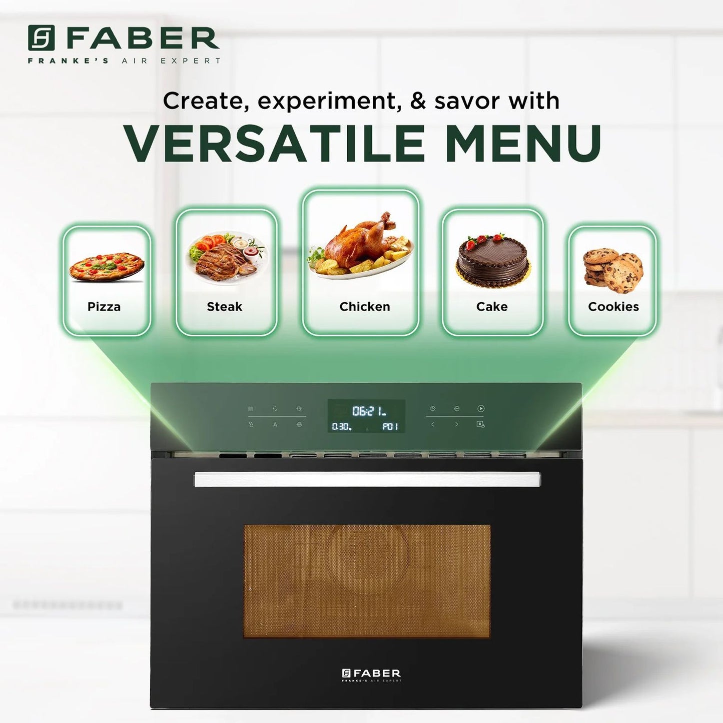 FABER FBIMWO 44L 60cm Built-in Microwave with 13 Autocook Menu (131.0617.250, Black)