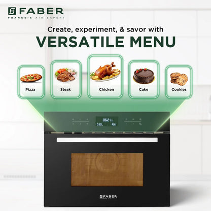 FABER FBIMWO 44L 60cm Built-in Microwave with 13 Autocook Menu (131.0617.250, Black)