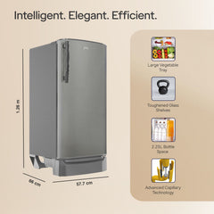 Godrej RD ERIOPLS 183 Litres 3 Star Direct Cool Single Door Refrigerator with Advanced Capillary Technology (RD ERIOPLS 205C, Steel Glow)