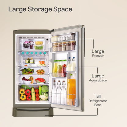 Godrej RD ERIOPLS 183 Litres 3 Star Direct Cool Single Door Refrigerator with Advanced Capillary Technology (RD ERIOPLS 205C, Steel Glow)