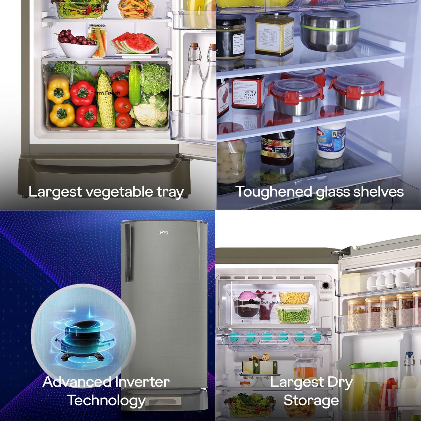 Godrej RD ERIOPLS 183 Litres 3 Star Direct Cool Single Door Refrigerator with Advanced Capillary Technology (RD ERIOPLS 205C, Steel Glow)