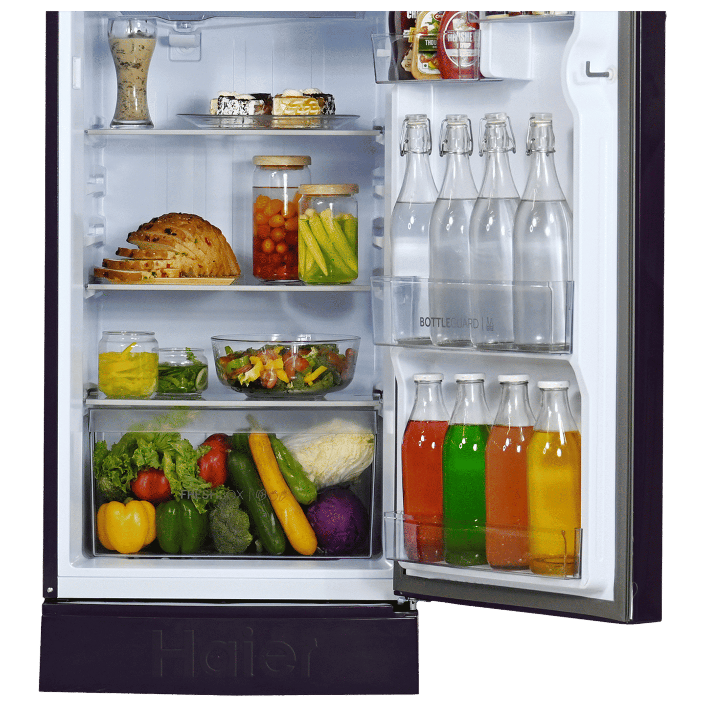 Haier 205 Litres 3 Star Direct Cool Single Door Refrigerator with Stabilizer Free Operation (HRD-2263PMR-N, Marine Rose)