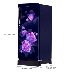Haier 205 Litres 3 Star Direct Cool Single Door Refrigerator with Stabilizer Free Operation (HRD-2263PMR-N, Marine Rose)