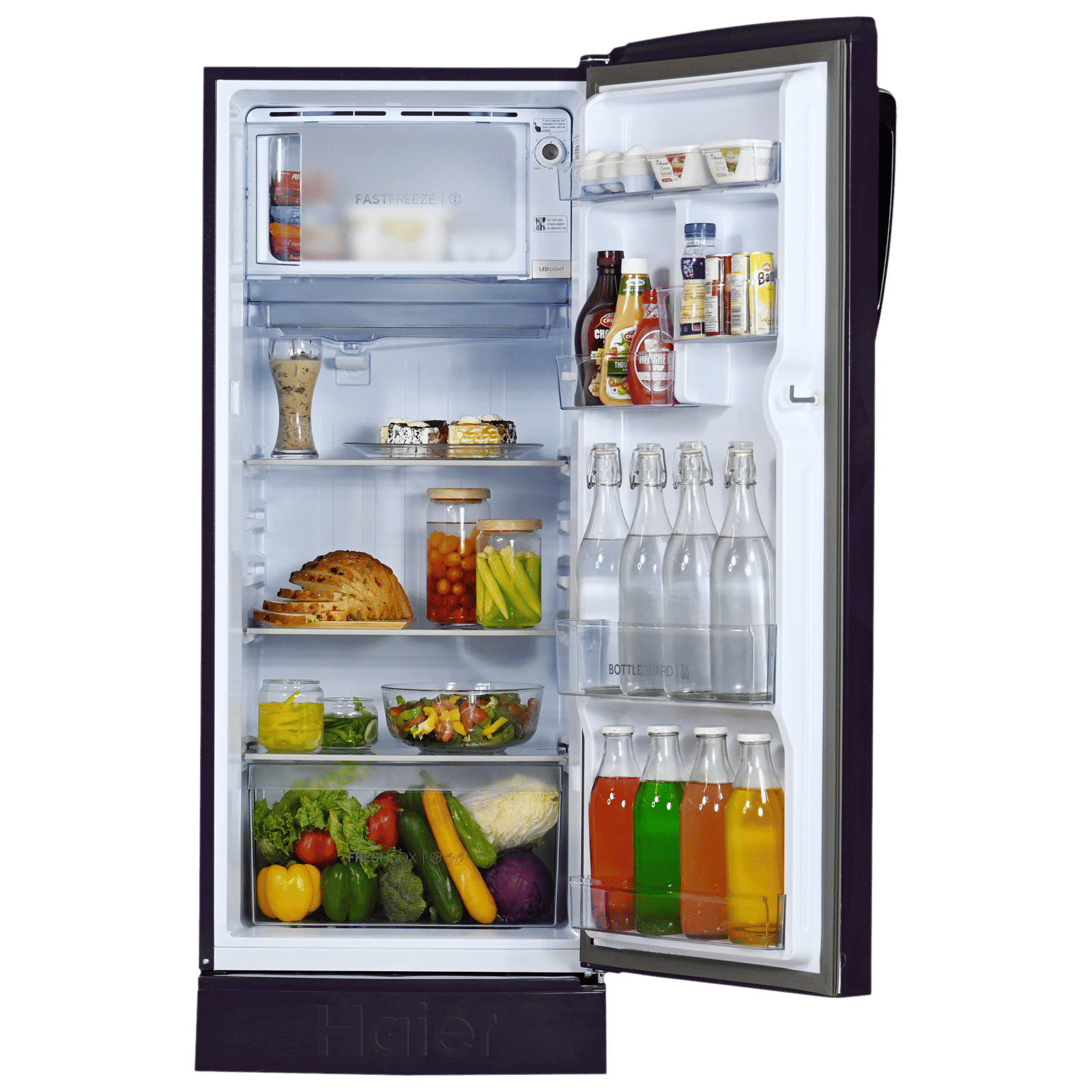 Haier 205 Litres 3 Star Direct Cool Single Door Refrigerator with Stabilizer Free Operation (HRD-2263PMR-N, Marine Rose)