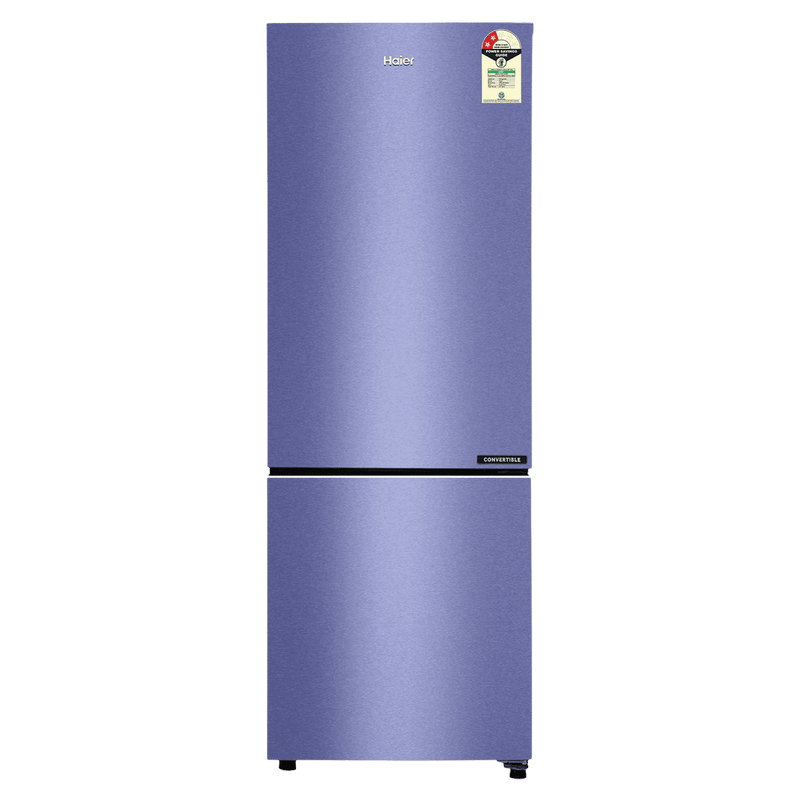 Haier 237 Litres 2 Star Frost Free Double Door Bottom Mount Convertible Refrigerator with Turbo Icing (HRB-2872BSI-P, Storm Inox)