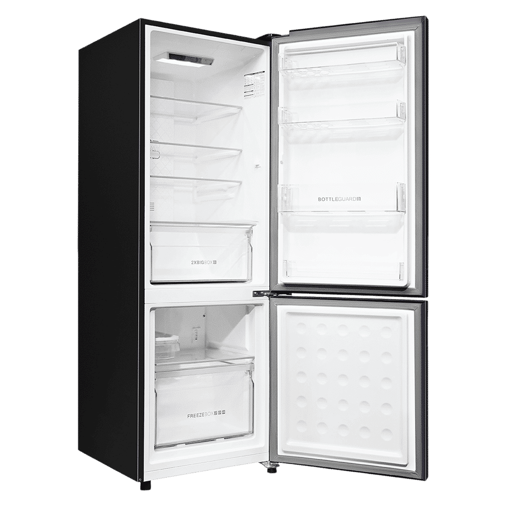Haier 237 Litres 2 Star Frost Free Double Door Bottom Mount Convertible Refrigerator with Turbo Icing (HRB-2872BSI-P, Storm Inox)