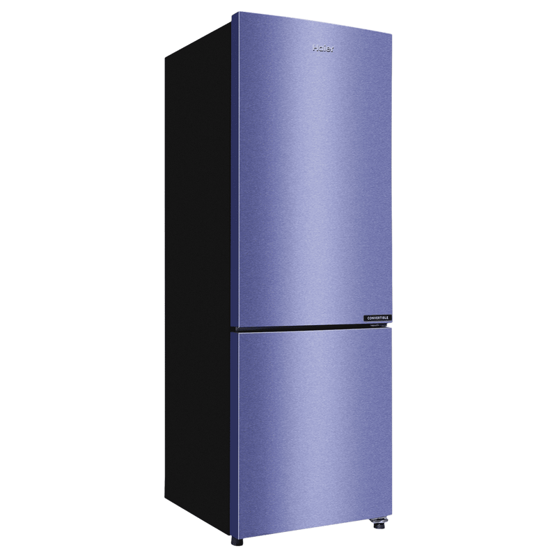 Haier 237 Litres 2 Star Frost Free Double Door Bottom Mount Convertible Refrigerator with Turbo Icing (HRB-2872BSI-P, Storm Inox)