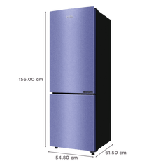 Haier 237 Litres 2 Star Frost Free Double Door Bottom Mount Convertible Refrigerator with Turbo Icing (HRB-2872BSI-P, Storm Inox)