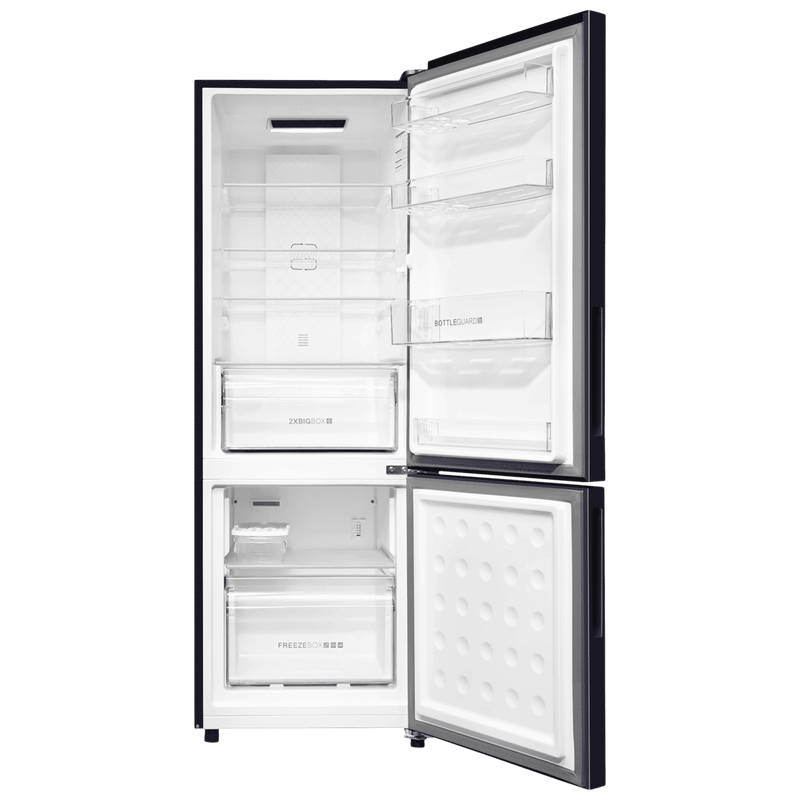 Haier 237 Litres 2 Star Frost Free Double Door Bottom Mount Convertible Refrigerator with Turbo Icing (HRB-2872BSI-P, Storm Inox)