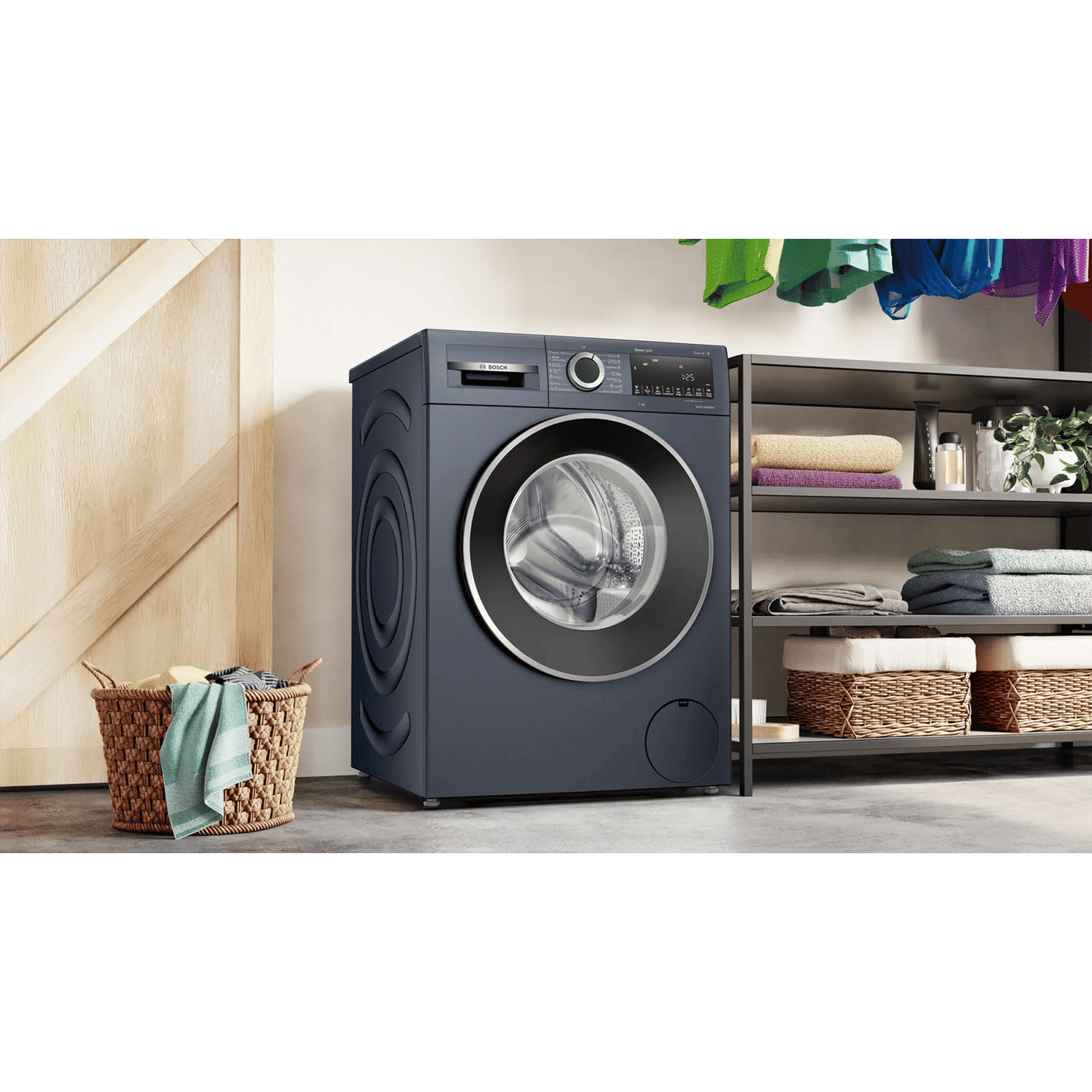 BOSCH 9 kg 5 Star Fully Automatic Front Load Washing Machine (Series 6, WGA1420PIN, Anti Wrinkle Feature, Dark Lake)