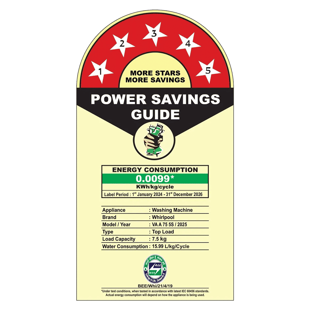 Whirlpool 7.5 kg 5 Star Fully Automatic Top Load Washing Machine (StainWash Pro, 31631, In-built Heater, Grey)