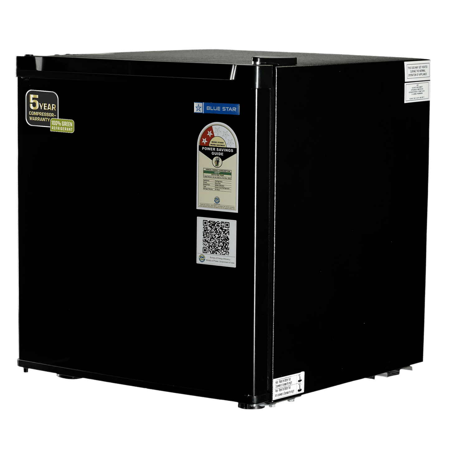 Blue Star Mini Bar 47 Litres 2 Star Direct Cool Single Door Refrigerator with Temperature Control Dial (MR60-GB, Black)