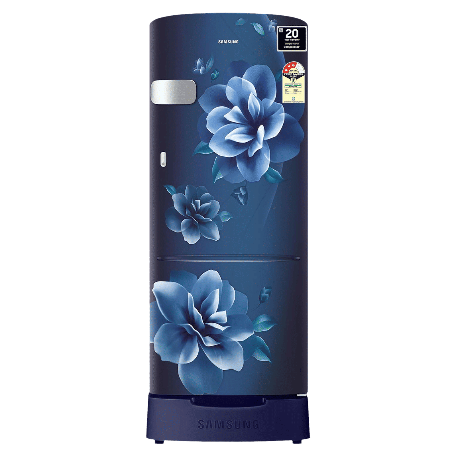 SAMSUNG Stylish Grande 223 Litres3 Star Direct Cool Single Door Refrigerator with Anti Bacterial Gasket (RR24D2Z23CU/NL, Camellia Blue)