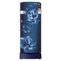 SAMSUNG Stylish Grande 223 Litres3 Star Direct Cool Single Door Refrigerator with Anti Bacterial Gasket (RR24D2Z23CU/NL, Camellia Blue)
