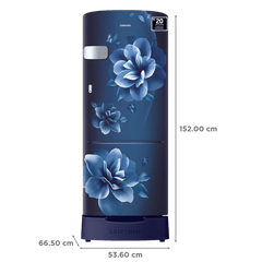SAMSUNG Stylish Grande 223 Litres3 Star Direct Cool Single Door Refrigerator with Anti Bacterial Gasket (RR24D2Z23CU/NL, Camellia Blue)
