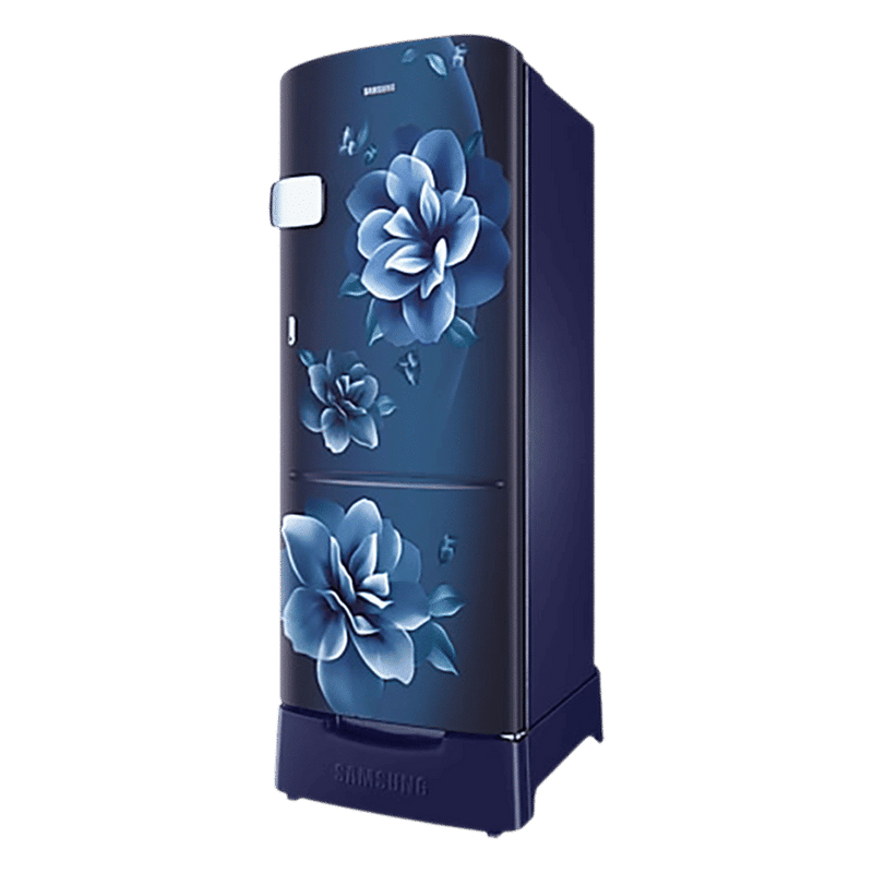 SAMSUNG Stylish Grande 223 Litres3 Star Direct Cool Single Door Refrigerator with Anti Bacterial Gasket (RR24D2Z23CU/NL, Camellia Blue)