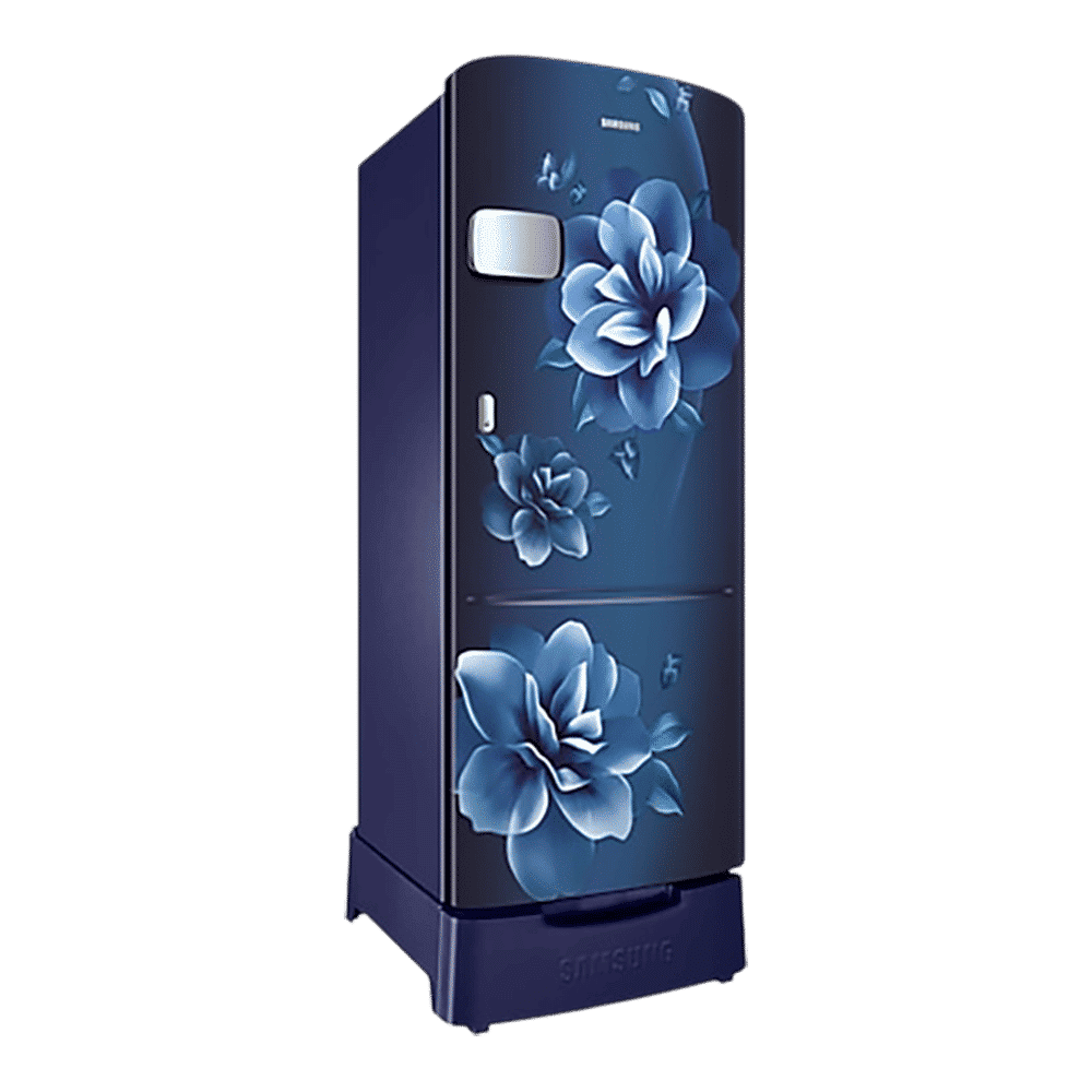 SAMSUNG Stylish Grande 223 Litres3 Star Direct Cool Single Door Refrigerator with Anti Bacterial Gasket (RR24D2Z23CU/NL, Camellia Blue)