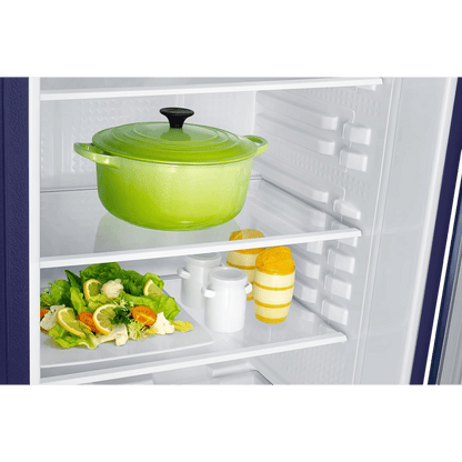 SAMSUNG Stylish Grande 223 Litres3 Star Direct Cool Single Door Refrigerator with Anti Bacterial Gasket (RR24D2Z23CU/NL, Camellia Blue)