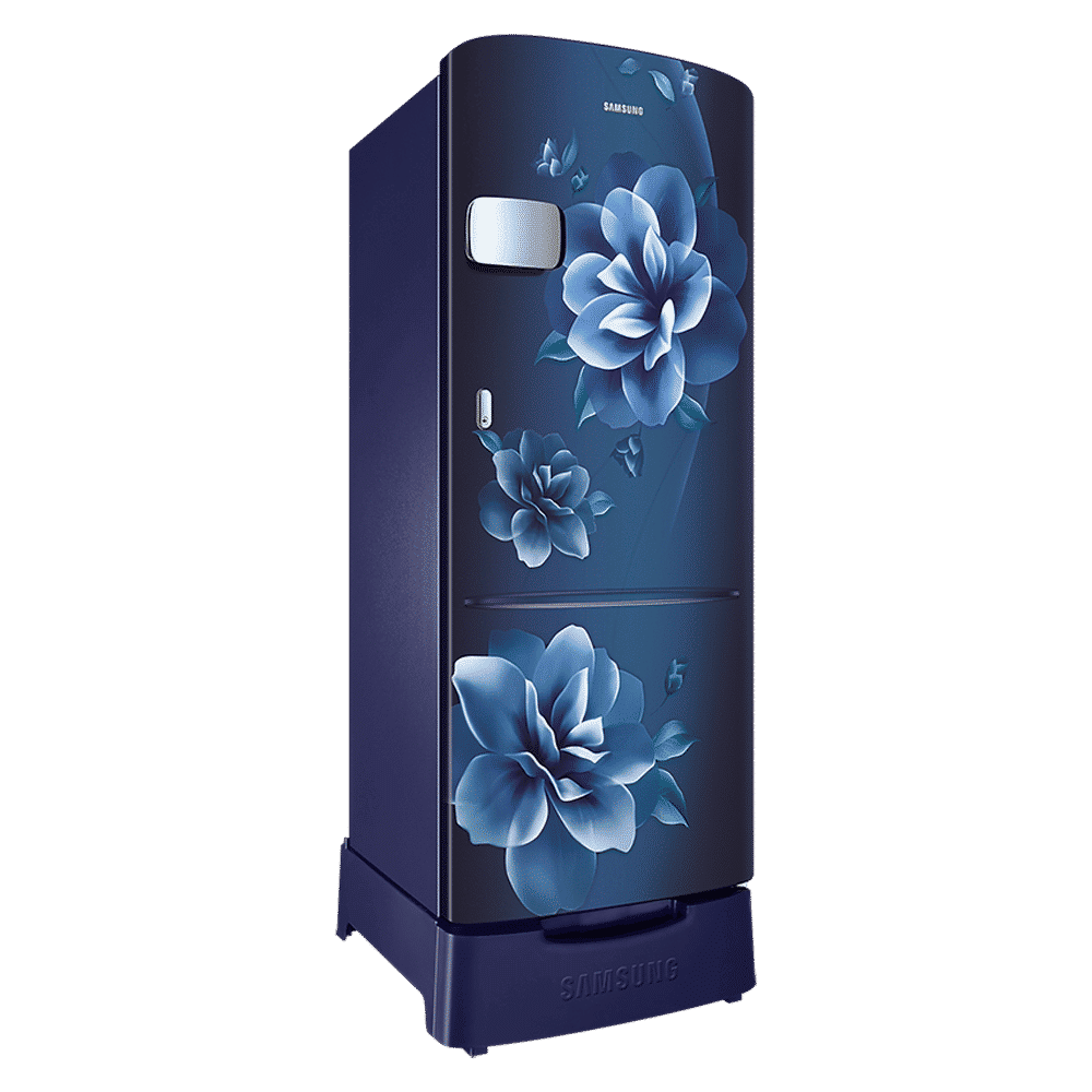 SAMSUNG Stylish Grande 183 Litres 5 Star Direct Cool Single Door Refrigerator with Anti Bacterial Gasket (RR20D2725UZ/NL, Midnight Blossom Blue)