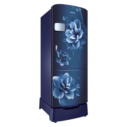 SAMSUNG Stylish Grande 183 Litres 5 Star Direct Cool Single Door Refrigerator with Anti Bacterial Gasket (RR20D2725UZ/NL, Midnight Blossom Blue)