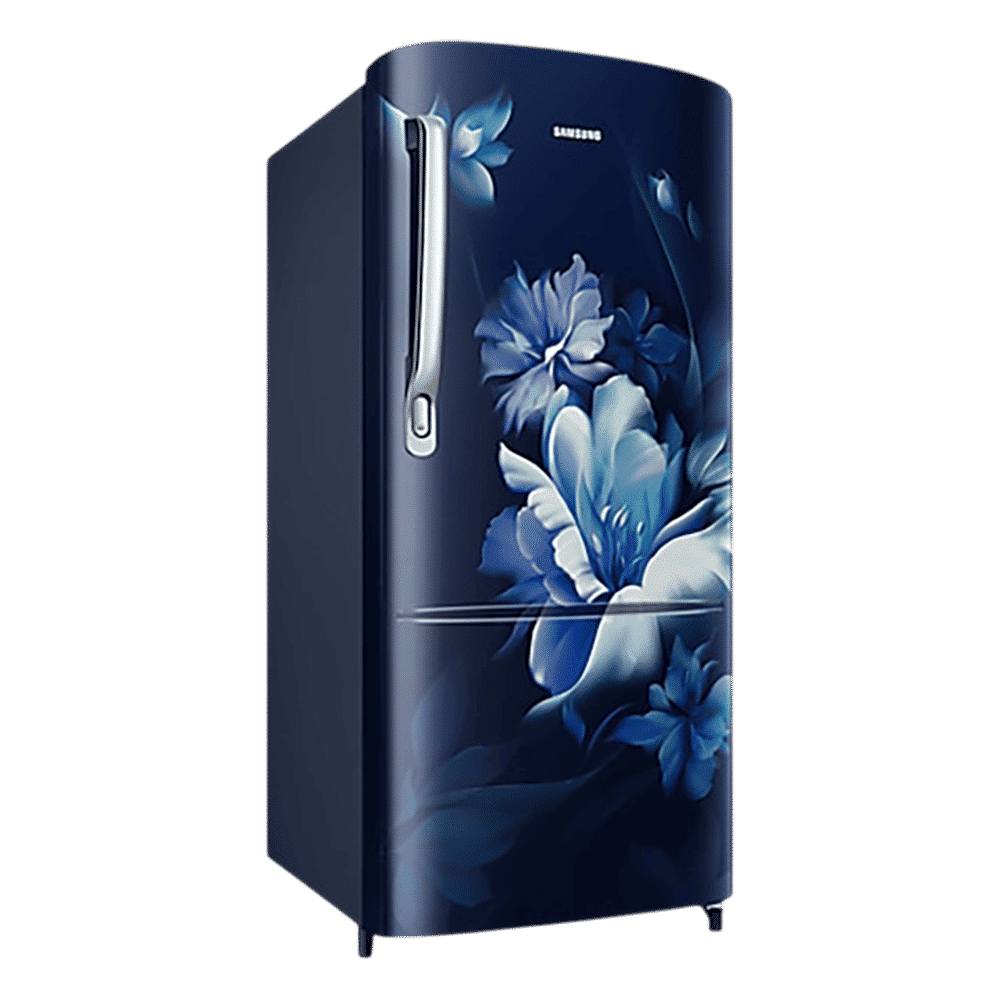 SAMSUNG Stylish Grande 183 Litres 5 Star Direct Cool Single Door Refrigerator with Anti Bacterial Gasket (RR20D2725UZ/NL, Midnight Blossom Blue)