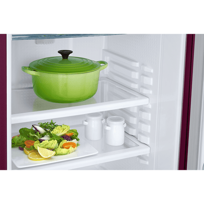 SAMSUNG Stylish Grande 183 Litres 5 Star Direct Cool Single Door Refrigerator with Anti Bacterial Gasket (RR20D2825HN/NL, Himalaya Poppy Red)