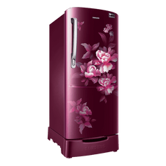 SAMSUNG Stylish Grande 183 Litres 5 Star Direct Cool Single Door Refrigerator with Anti Bacterial Gasket (RR20D2825HN/NL, Himalaya Poppy Red)