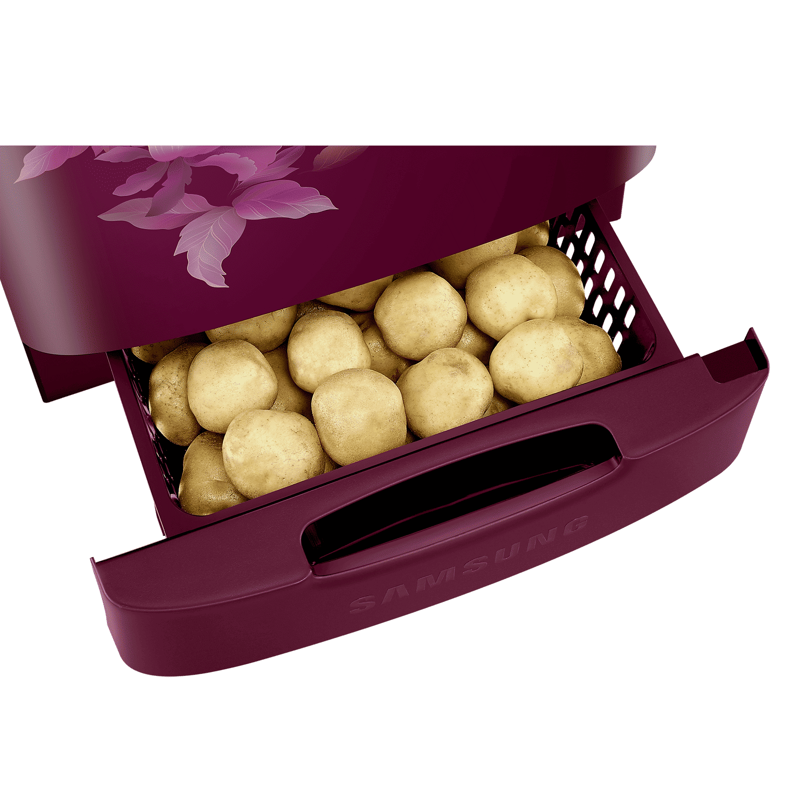 SAMSUNG Stylish Grande 183 Litres 5 Star Direct Cool Single Door Refrigerator with Anti Bacterial Gasket (RR20D2825HN/NL, Himalaya Poppy Red)