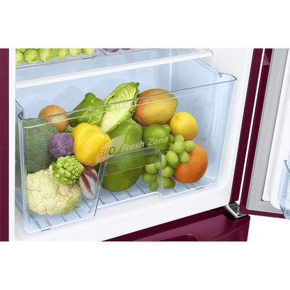 SAMSUNG Stylish Grande 183 Litres 5 Star Direct Cool Single Door Refrigerator with Anti Bacterial Gasket (RR20D2825HN/NL, Himalaya Poppy Red)