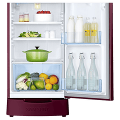 SAMSUNG Stylish Grande 183 Litres 5 Star Direct Cool Single Door Refrigerator with Anti Bacterial Gasket (RR20D2825HN/NL, Himalaya Poppy Red)